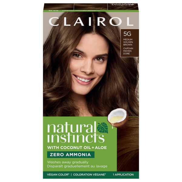 Clairol 5G Brun Moyen Doré Vegan Couleur de Cheveux avec Huile de Noix de Coco