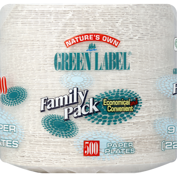 Nature's Own 9 Inch Paper Plates - Family Pack