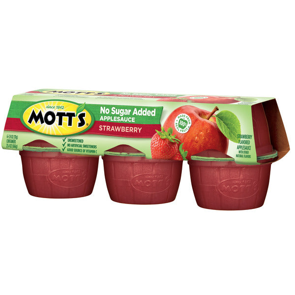 Compote de pommes Mott's sans sucre ajouté à la fraise