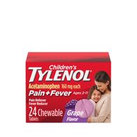 TYLENOL Chewables with 160 mg Acetaminophen, Grape Flavor