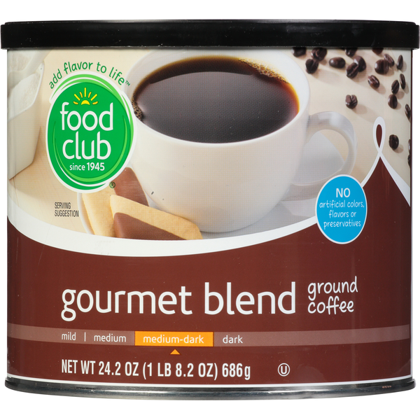 Café moulu moyen-foncé gourmet Food Club