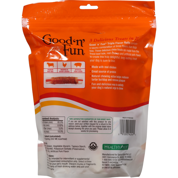 Good 'n' Fun Triple Flavor Dog Snacks Rolls
