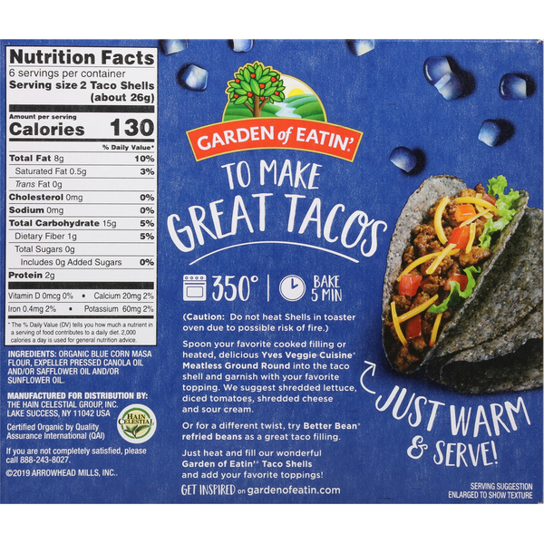 Conchas de Taco de Maíz Azul Garden of Eatin'