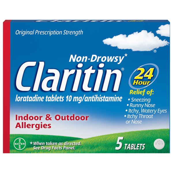 Comprimés d'allergie Claritin 24 heures sans somnolence