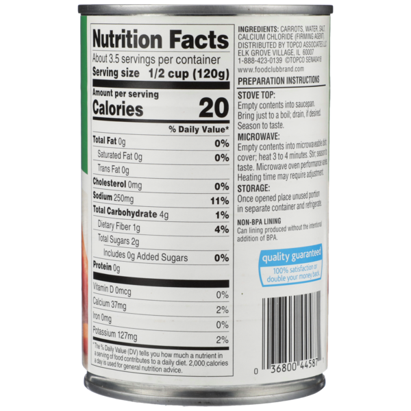 Food Club Diced Carrots - Premium Quality