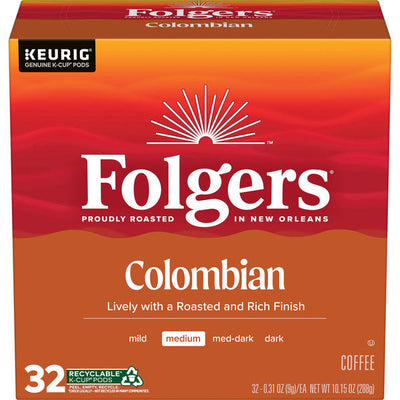 Folgers Colombian Coffee, Medium Roast K-Cup Pods