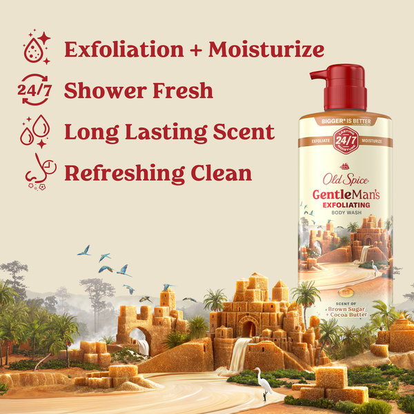 Old Spice Gel de Ducha para Hombre - Azúcar Moreno y Manteca de Cacao