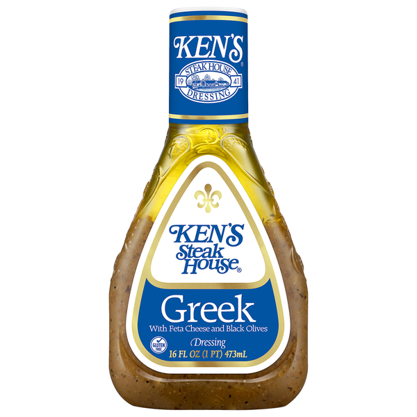 Aderezo griego de Ken con queso feta y aceitunas negras