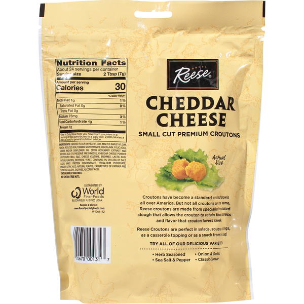 Crutones de Queso Cheddar Premium de Reese's