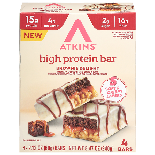 Barra de Alto Contenido de Proteínas Atkins Brownie Delight