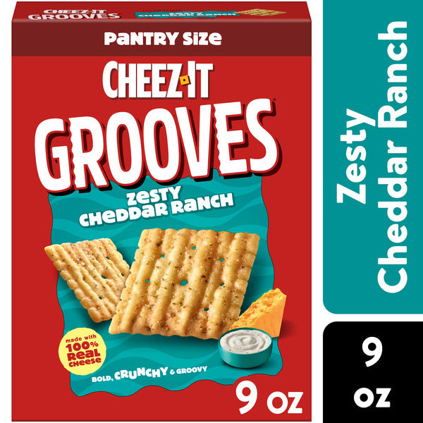 Cheez-It Grooves Zesty Cheddar Ranch Crackers, 9 oz