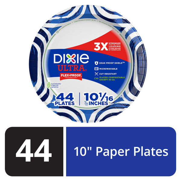 DIXIE 10 Inch Paper Dinner Plates - Stylish and Convenient