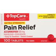 Comprimés de soulagement de la douleur Extra Fort TopCare, 500 mg
