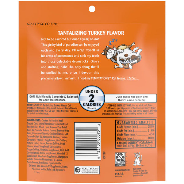 TEMPTATIONS Classic Crunchy and Soft Cat Treats - Turkey Flavor