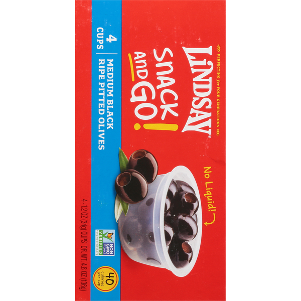 Olives noires mûres dénoyautées Lindsay, taille moyenne