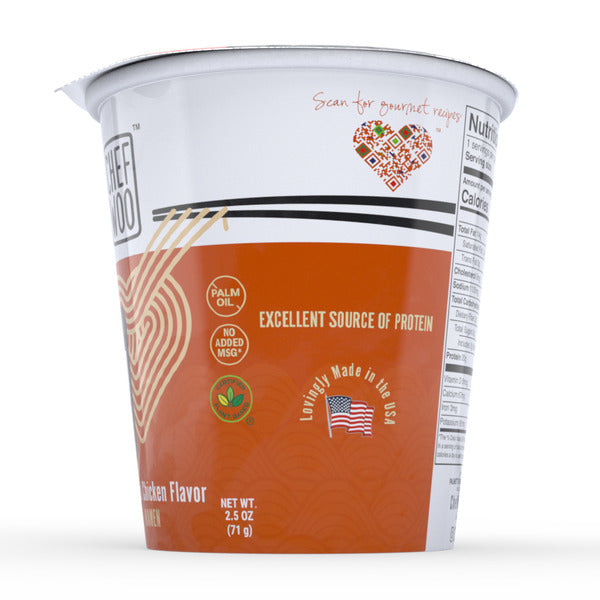 Taza de fideos ramen de pollo asado Chef Woo - 20g de proteína