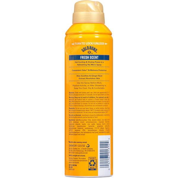 Spray de Polvo Corporal Gold Bond - Sin Desorden, Aroma Fresco