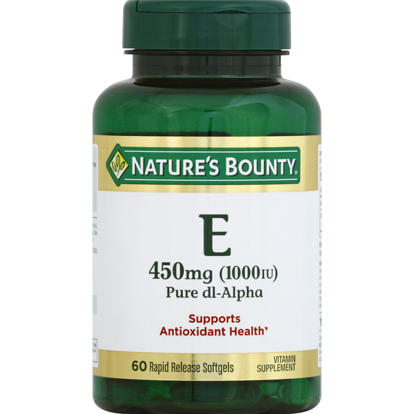 Nature's Bounty Vitamin E Softgels - Pure & Premium Quality