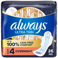 Always Ultra Thin Overnight Pads, Size 4