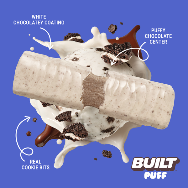 Barre de Protéine Puff BUILT - Cookies 'N Cream, boîte de 4
