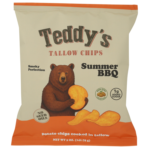 Teddy's Tallow Chips: Premium Potato Chips Cooked in Beef Tallow