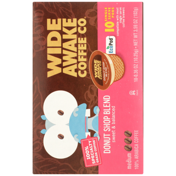 Wide Awake Medium Roast Donut Shop Blend Coffee Pods