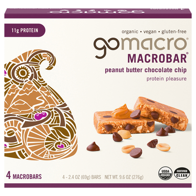 GoMacro Barra Macro de Mantequilla de Maní y Chispas de Chocolate