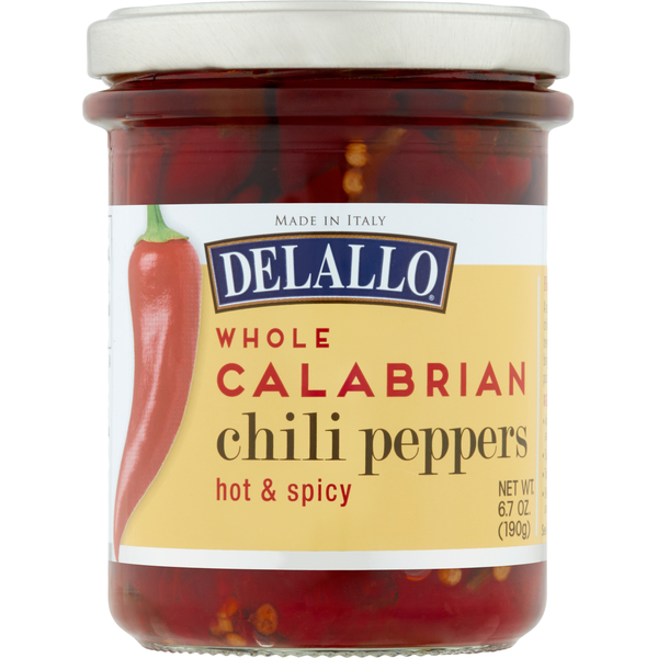 DeLallo Whole Calabrian Chili Peppers - Hot & Spicy