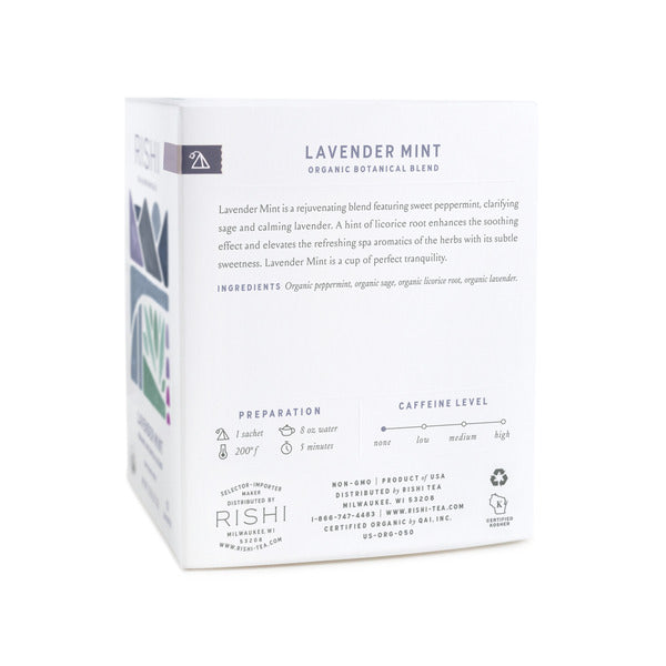 Rishi Tea & Botanicals Sachets de Té de Lavanda y Menta