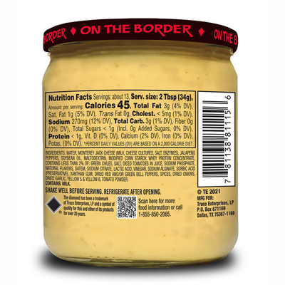 Salsa Queso Épicée Jalapeño On The Border