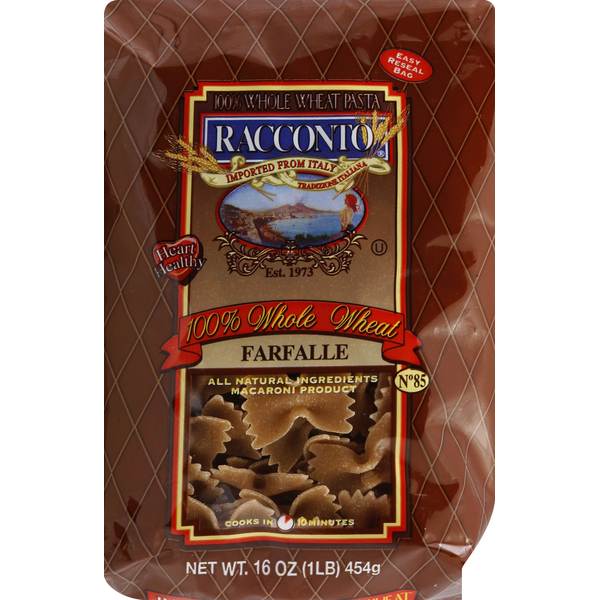 Racconto Italian Foods Whole Wheat Farfalle Pasta