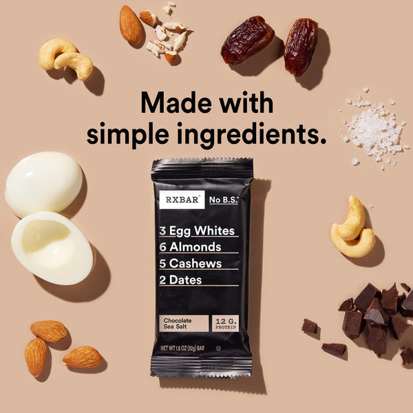 RXBAR Barras de Proteína de Chocolate con Sal Marina - Paquete de 5