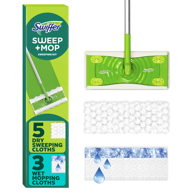 Kit de nettoyage Swiffer Sweep and Mop sec + humide