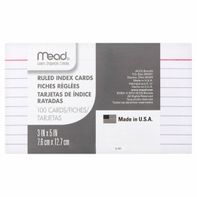 Mead 3" X 5" Ruled Index Cards