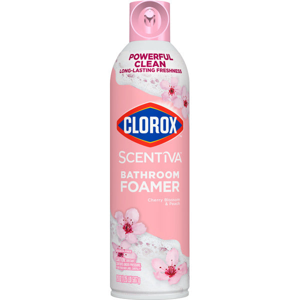 Clorox Scentiva Mousse de Salle de Bain, Fleur de Cerisier et Pêche