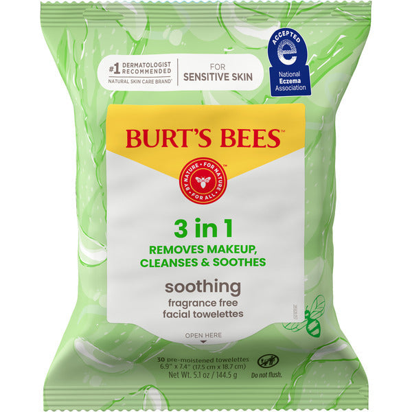 Toallitas Faciales Calmantes Burt's Bees para Piel Sensible