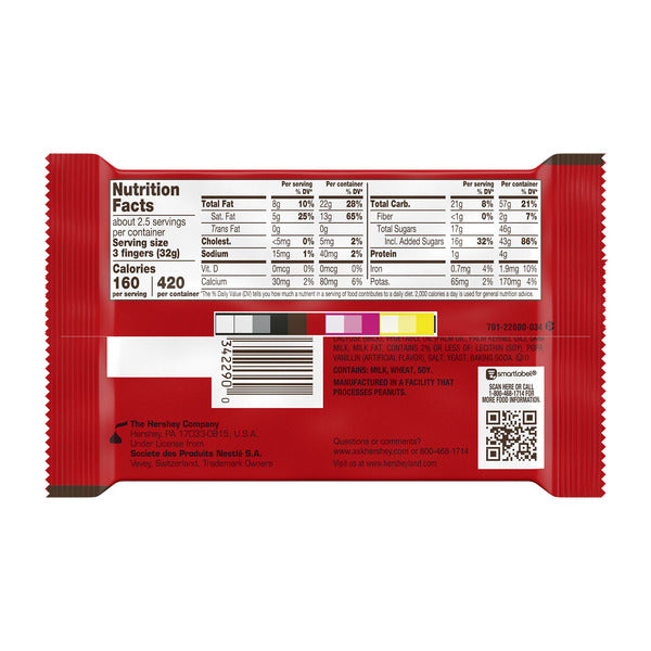 Barra de chocolate con obleas de leche KIT KAT® tamaño rey, 3 oz