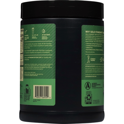 Mezcla de Bebida en Polvo de Proteína Vegetal de Optimum Nutrition - Chocolate Rico