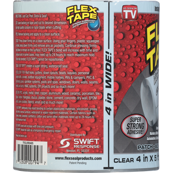 FLEX TAPE Ruban adhésif transparent en caoutchouc résistant et étanche