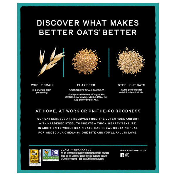 Avena Instantánea Original Cortada en Acero Better Oats con Semillas de Lino
