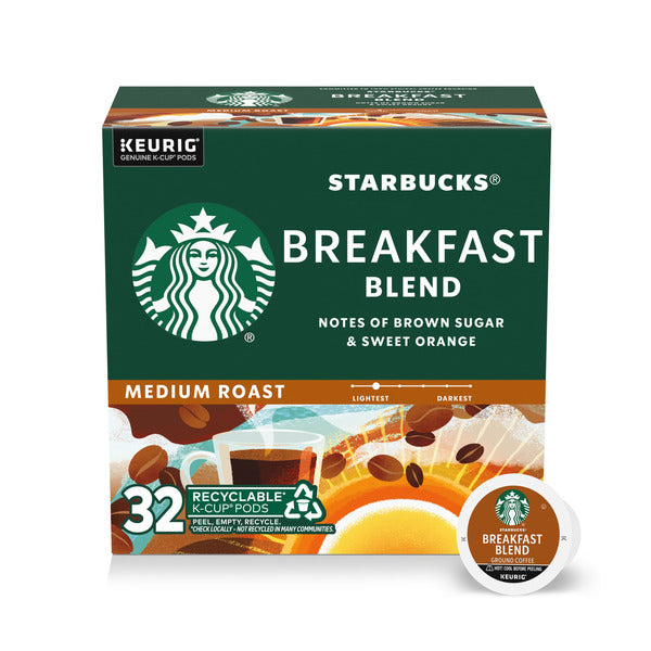 Café K-Cup de tueste medio Starbucks Breakfast Blend