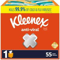 Kleenex Anti-Viral Facial Tissues Cube Box - 3 Ply