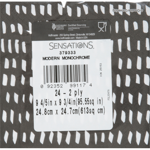 Sensations Modern Monochrome 2-Sided 2-Ply Napkin