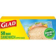 Sacs en plastique de rangement alimentaire Glad avec fermeture éclair - Taille sandwich