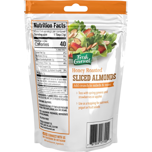 Almendras en rodajas tostadas con miel Fresh Gourmet