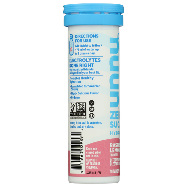 Tablettes Nuun Zero Citronnade Framboise - 6 Paquets de 10 Tablettes Chacune