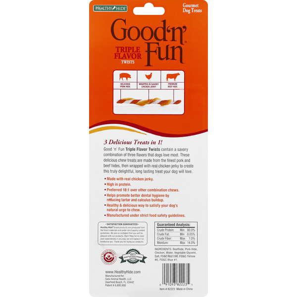 Good 'n' Fun Gourmet Triple Flavor Dog Treats Twists