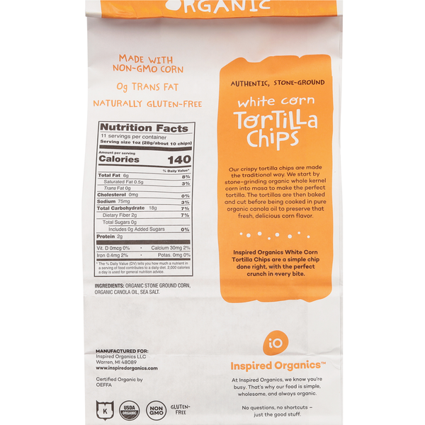 Inspired Organics Salted White Corn Tortilla Chips