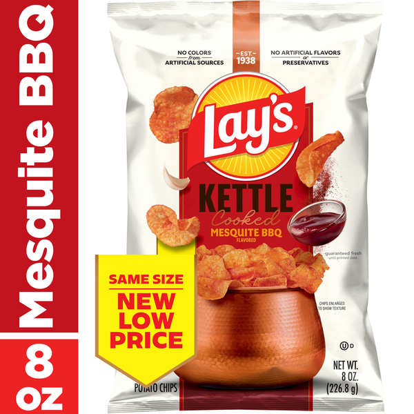 Lay's Kettle Cooked Potato Chips - Mesquite BBQ Flavor