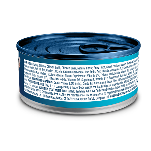 Blue Buffalo Tastefuls Nourriture Humide Naturelle en Pâté pour Chats - Dinde & Poulet